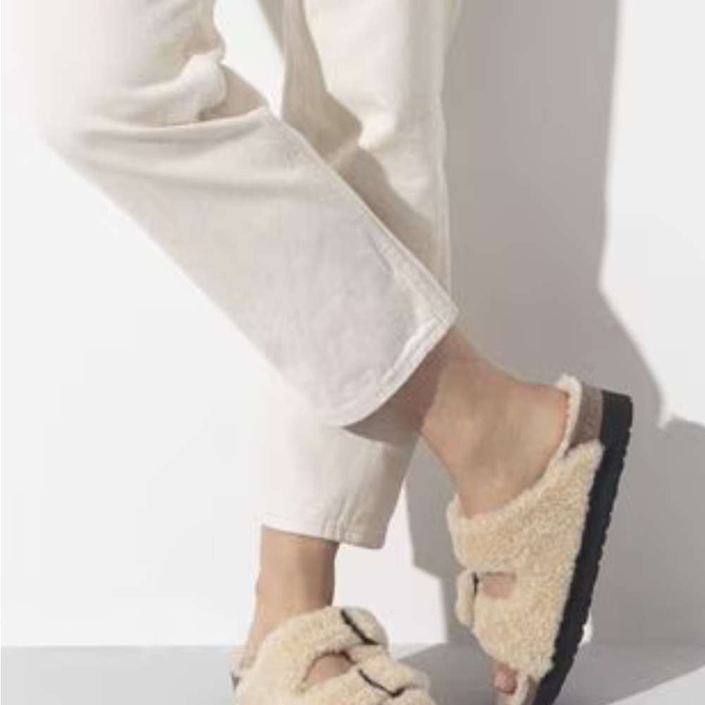 Papillio Cream and Black Slippers with Adjustable Straps(FINALPRICEDROP) - Picture 2 of 7